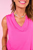 SSYS Signature V Neck Sleeveless Tank In Pink