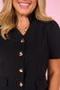 SSYS Jules Puff Short Sleeve Inverted Vest In Black