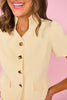 SSYS Jules Puff Short Sleeve Inverted Vest In Lemon Yellow