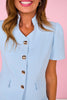 SSYS Jules Puff Short Sleeve Inverted Vest In Light Blue