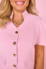 SSYS Jules Puff Short Sleeve Inverted Vest In Light Pink