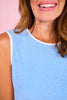 SSYS Cambrie White Trim Contrast Floral Terry Muscle Tank In Cornflower
