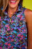 SSYS Sleeveless Quarter Zip Top In Electric Night Garden