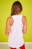 SSYS Ribbed Ruffle Back Active Top In White