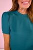 SSYS Kerra Air Crew Neck Short Sleeve Sweatshirt In Teal