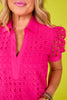 SSYS Kendall Lace Cane Top In Bright Pink