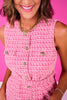 SSYS Corinna Tweed Sleeveless Vest in Pink