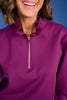 SSYS Valencia Scuba Long Sleeve Quarter Zip in Plum
