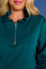 SSYS Valencia Scuba Long Sleeve Quarter Zip in Teal