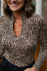 SSYS Elle High Neck Long Sleeve Top In Animal