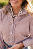SSYS Romy Gingham Ruffle Top In Brown