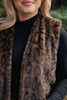 SSYS Dark Brown Animal Faux Fur Long Line Vest