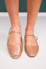 Nude Patent Leather Sling Back Flat