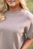 SSYS Aveline Short Sleeve Slouch Sweater In Heathered Taupe