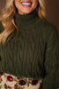 SSYS Briar Turtleneck Cable Knit Sweater In Hunter
