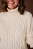 SSYS Briar Turtleneck Cable Knit Sweater In Ivory