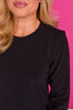 SSYS Simone Crew Neck Fleece Lined Sweatshirt In Black