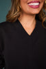 SSYS Lara V Neck Fleece Lined Cropped Sweatshirt In Black