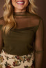 SSYS Ingrid Solid Mesh Top In Olive