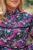 SSYS Marlow Ruffle Collar Blouse with Contrast Piping In Berry Floral