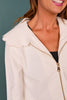 *PRE-ORDER ETA NOV* SSYS Lucy Lightweight Full Zip Scallop Collar In Ivory *FINAL SALE*