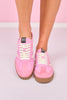 Shu Shop Pink Retro Striped Slip On Sneakers