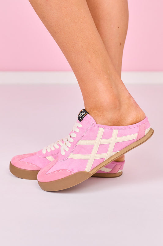 Shu Shop Pink Retro Striped Slip On Sneakers