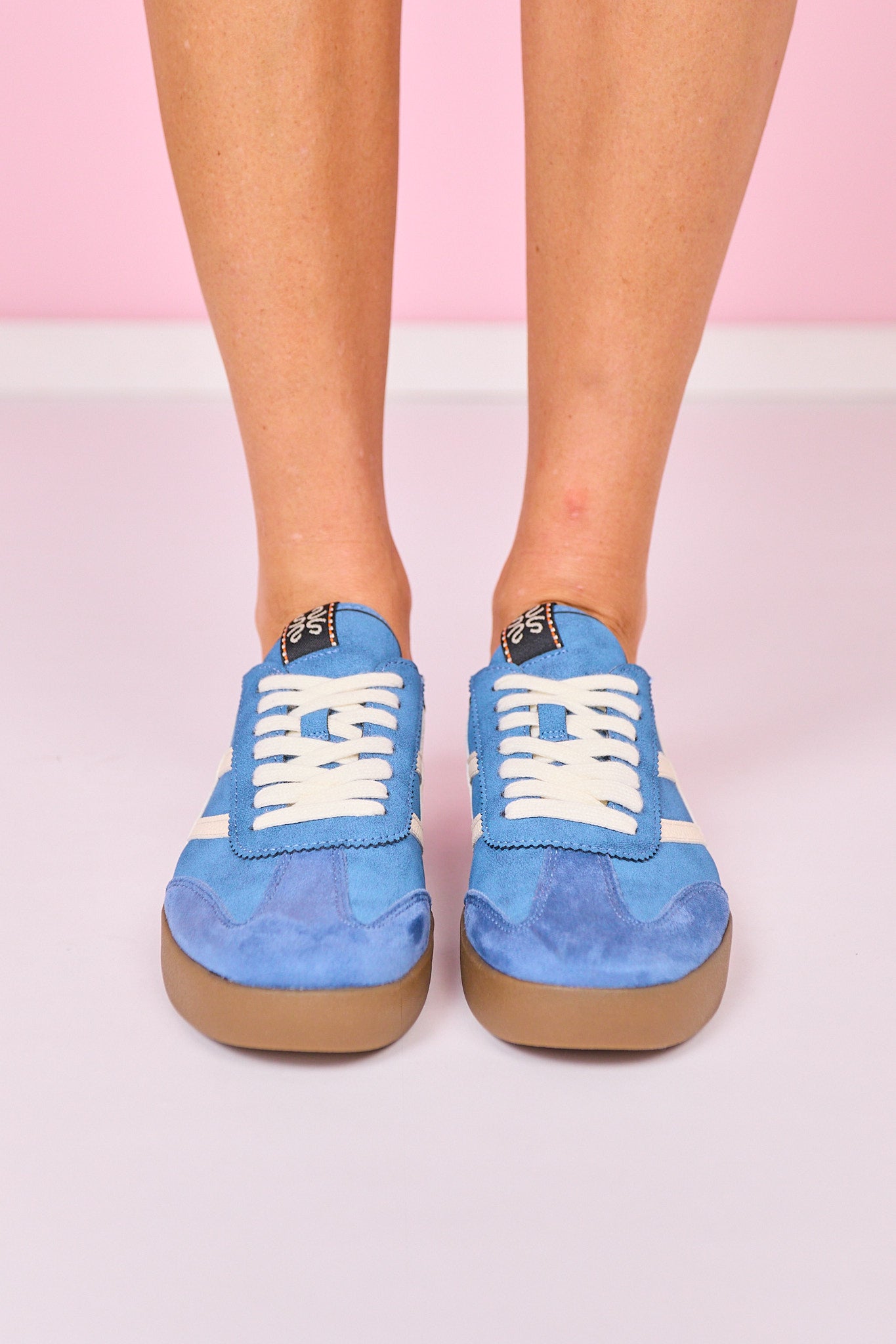 Shu Shop Blue Retro Striped Slip On Sneakers