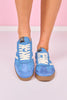 Shu Shop Blue Retro Striped Slip On Sneakers