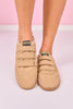 Vintage Havana Camel Suede Animal Hair Strap Sneakers