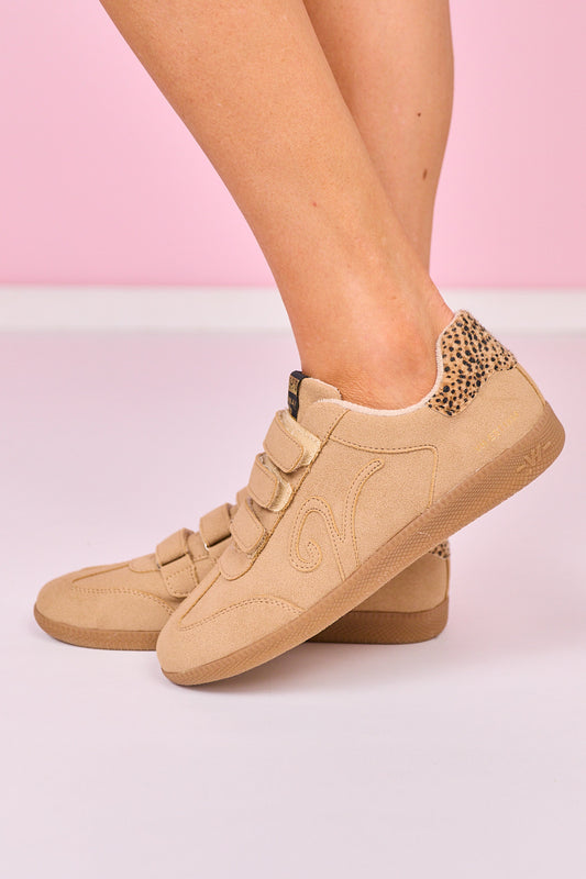 Vintage Havana Camel Suede Animal Hair Strap Sneakers