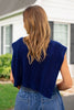 SSYS Polly Over The Shoulder Cable Knit Sweater In Navy
