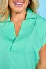 SSYS Erica Everyday Poplin Top In Seafoam