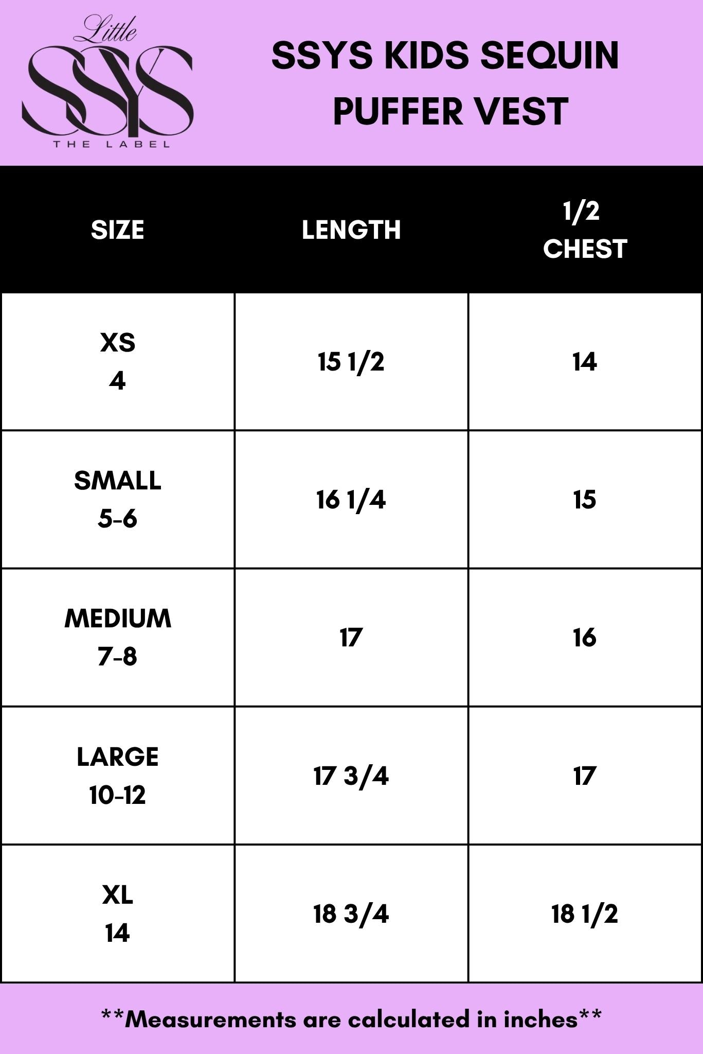 SSYS Kids Black Sequin Puffer Vest