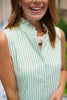 SSYS Saylor Sleeveless Preppy Shirt Dress In Seafoam