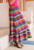 SSYS Daisy One Tier Bright Multi Madras Maxi Skirt