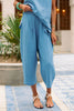 SSYS Reese Linen Barrel Crop Trousers In Cornflower