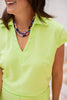 SSYS Lorie Terry V Neck Short Sleeve Top and Shorts Set In Lime *FINAL SALE*