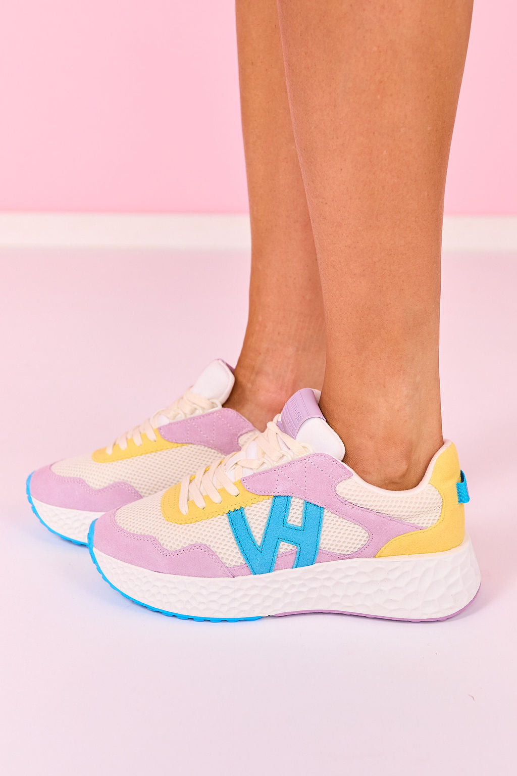 Vintage Havana Yellow Blue Purple Wedge Sneakers