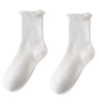 SSYS White Ruffle Ankle Socks