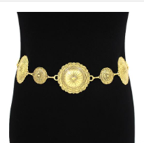 Gold Concho Medallion Linked Belt