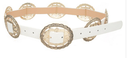 White Concho Link Belt