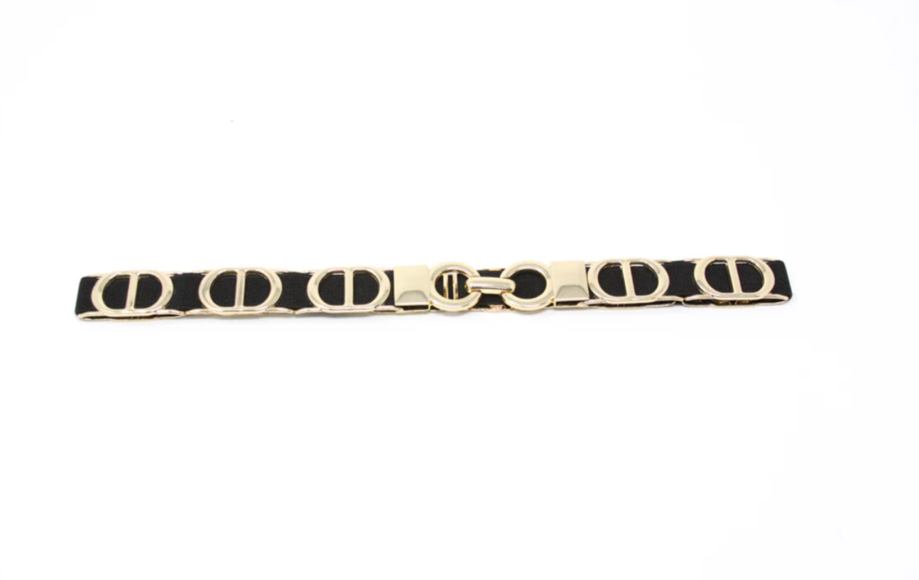 Black and Gold Stretch Belt