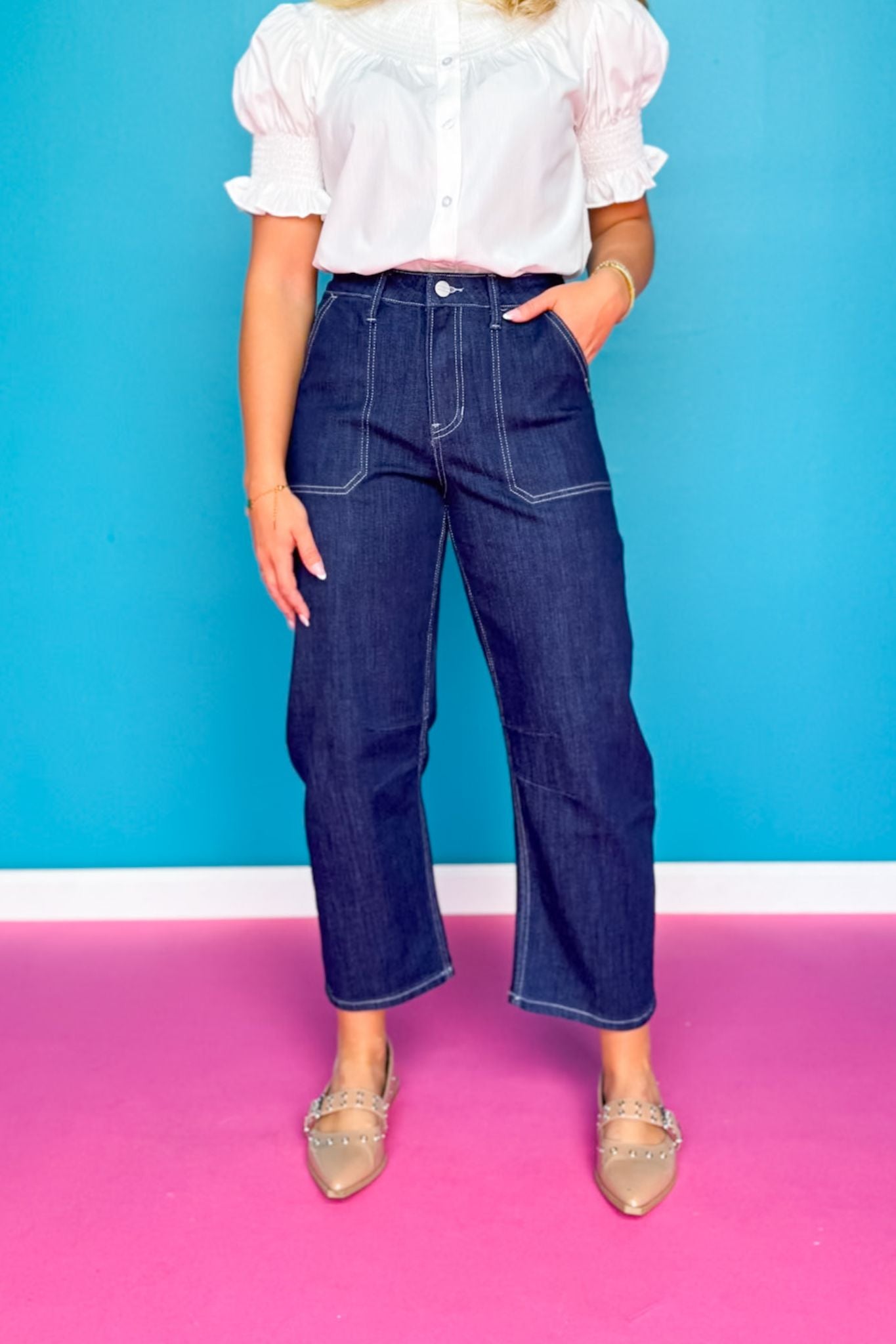 Mica High Rise Barrel Leg Jeans