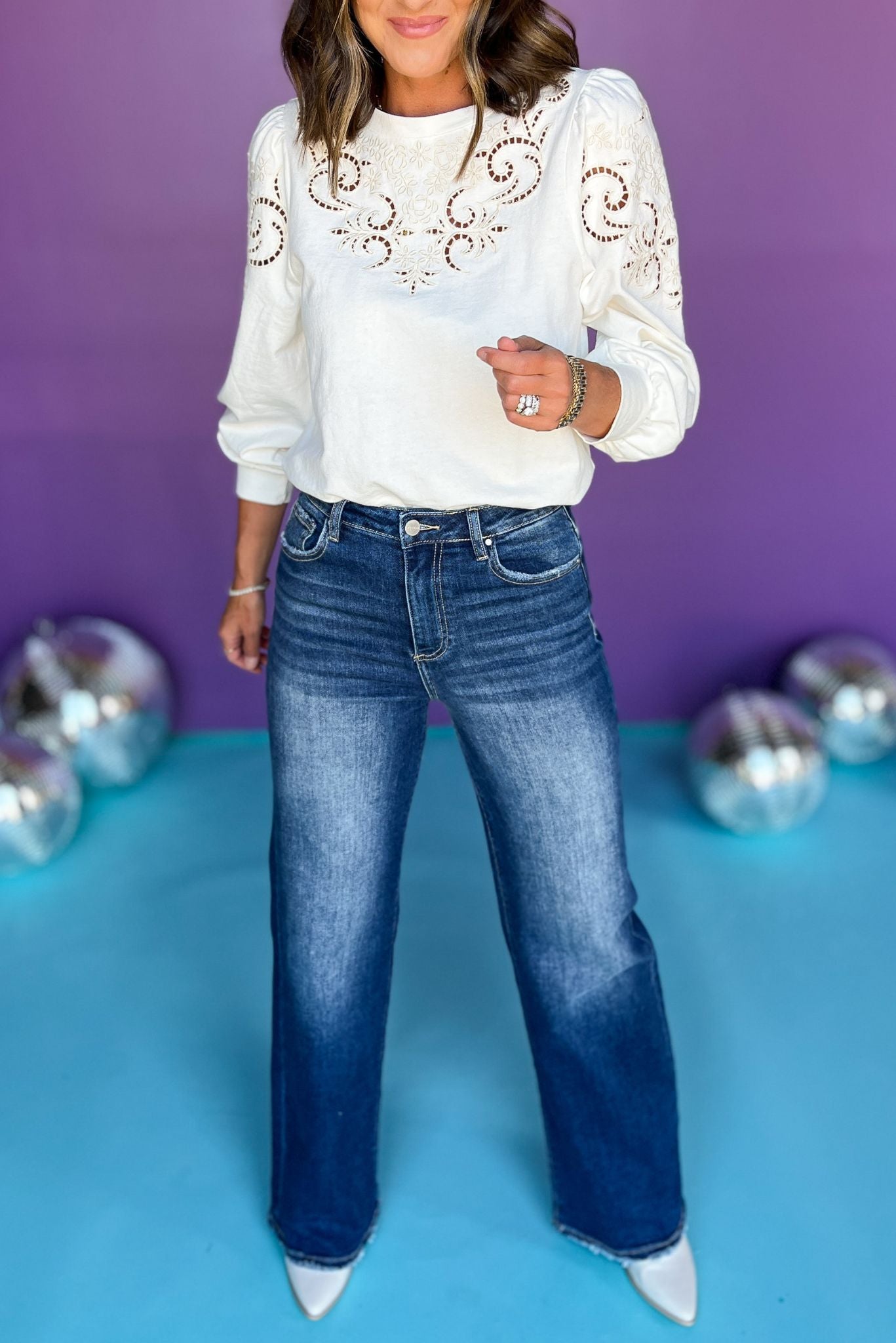 Risen Dark Wash High Rise Wide Leg Flare Jeans *FINAL SALE*