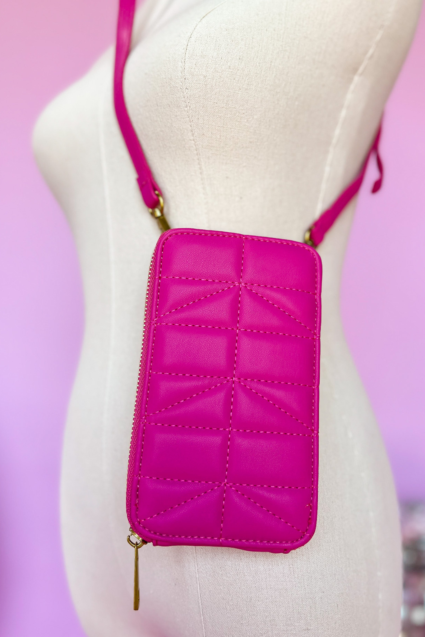 Fuchsia Phone Crossbody Bag, accessories, crossbody bag, Shop Style Your Senses By Mallory Fitzsimmons