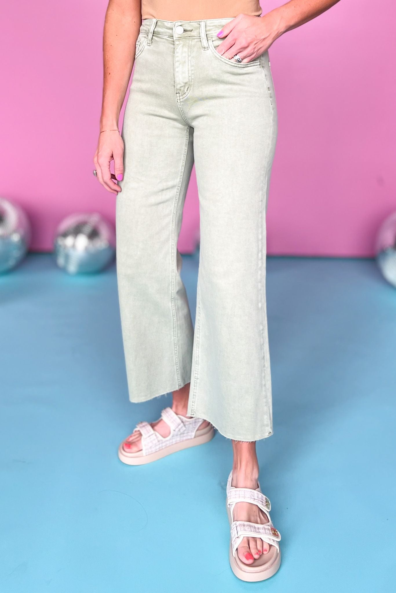 Vervet Sage High Rise Crop Raw Hem Wide Leg Jeans, jeans, sage jeans, cropped jeans, wide leg jeans, high rise jeans, high rise wide leg cropped jeans, must have jeans, elevated jeans, elevated style, summer jeans, summer style, Shop Style Your Senses by Mallory Fitzsimmons, SSYS by Mallory Fitzsimmons