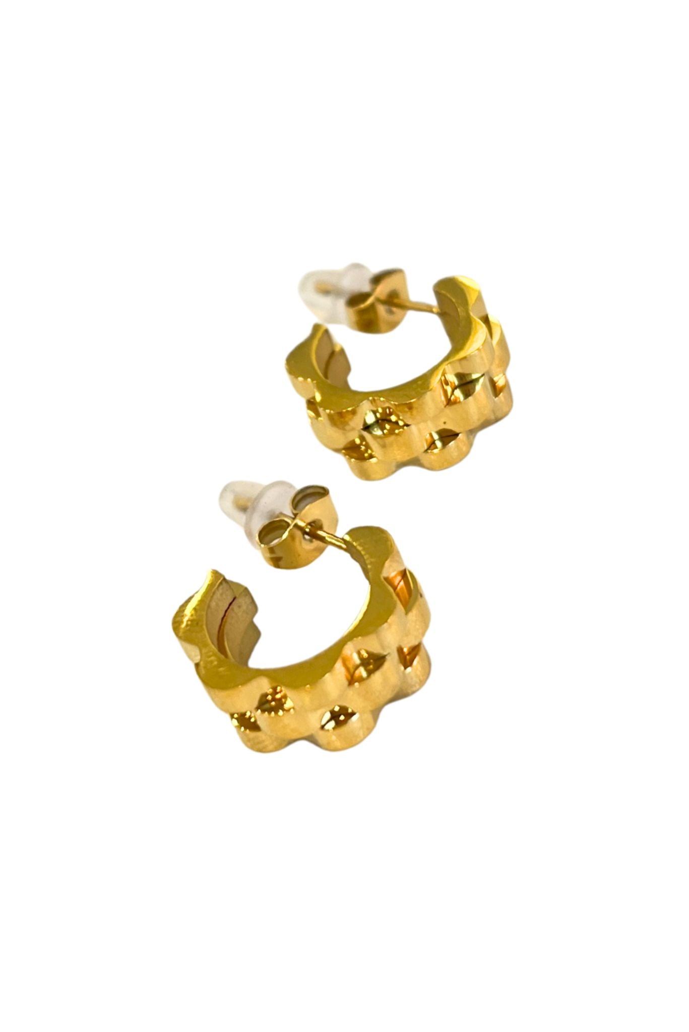 Gold Watchband Small Hoop Earrings