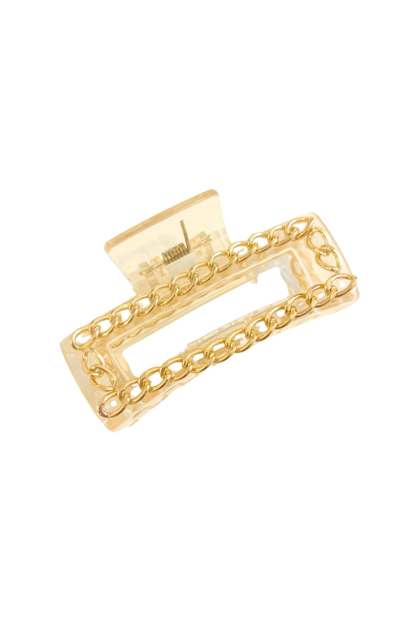 Clear Chain Detail Rectangular Claw Clip