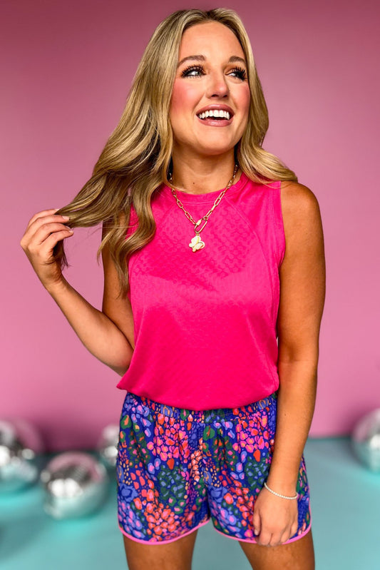 SSYS Dark Pink Abstract Animal Muscle Active Tank Top, tank top, active tank top, muscle tank top, dark pink tank top, active wear tank top, dark pink active tank top, elevated athletic tank top, elevated athletic style, summer athletic tank top, summer athletic style, Shop Style Your Senses by Mallory Fitzsimmons, SSYS by Mallory Fitzsimmons